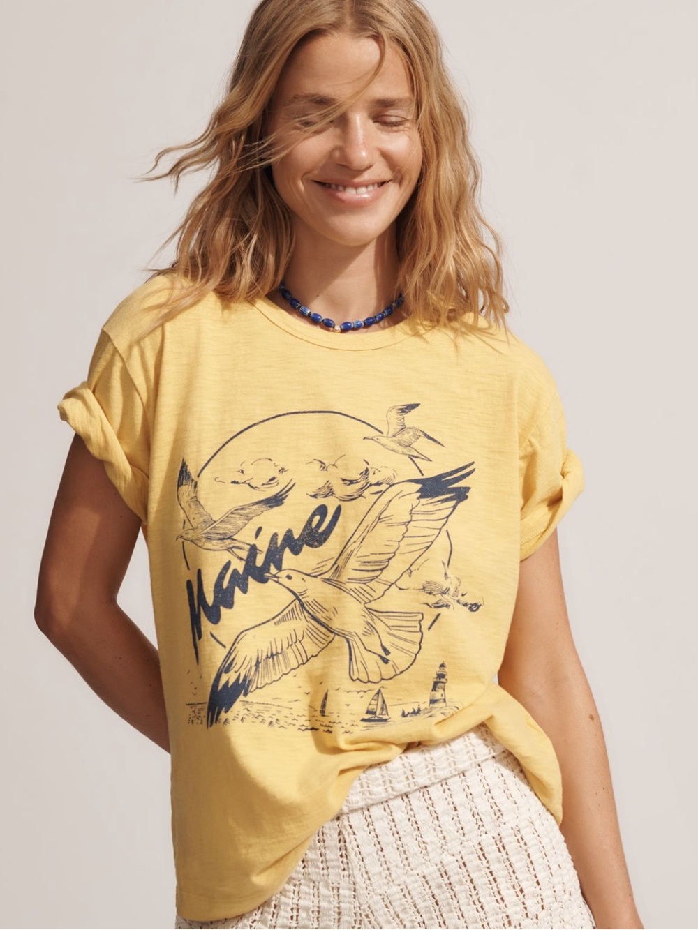 Pilcro Maine Graphic Ringer Tee